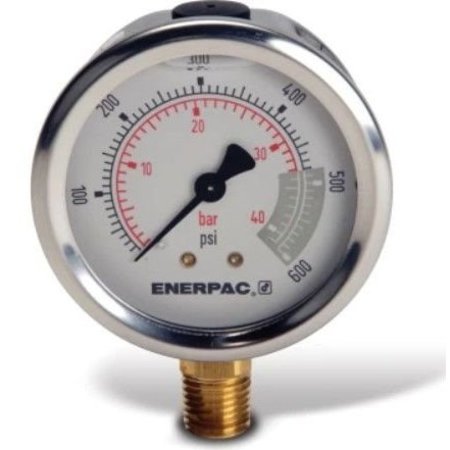 ENERPAC Hydraulic Pressure Gauge, 250 In Face, Lower Mount, Glycerine Filled, 2,000 Maximum Psi G2515L